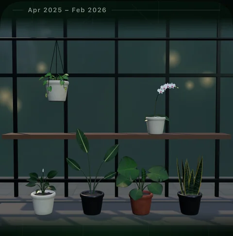 Actual multi-species Glasshouse with completed plants